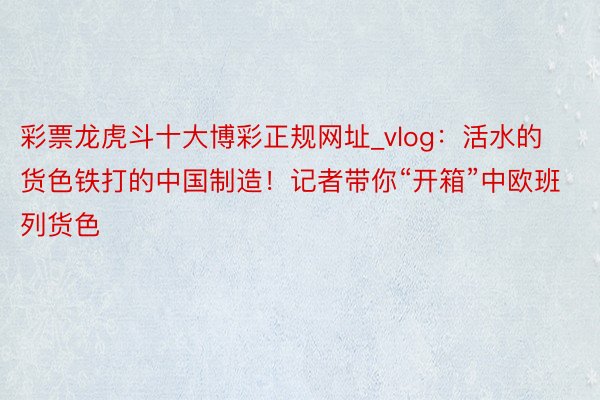 彩票龙虎斗十大博彩正规网址_vlog：活水的货色铁打的中国制造！记者带你“开箱”中欧班列货色